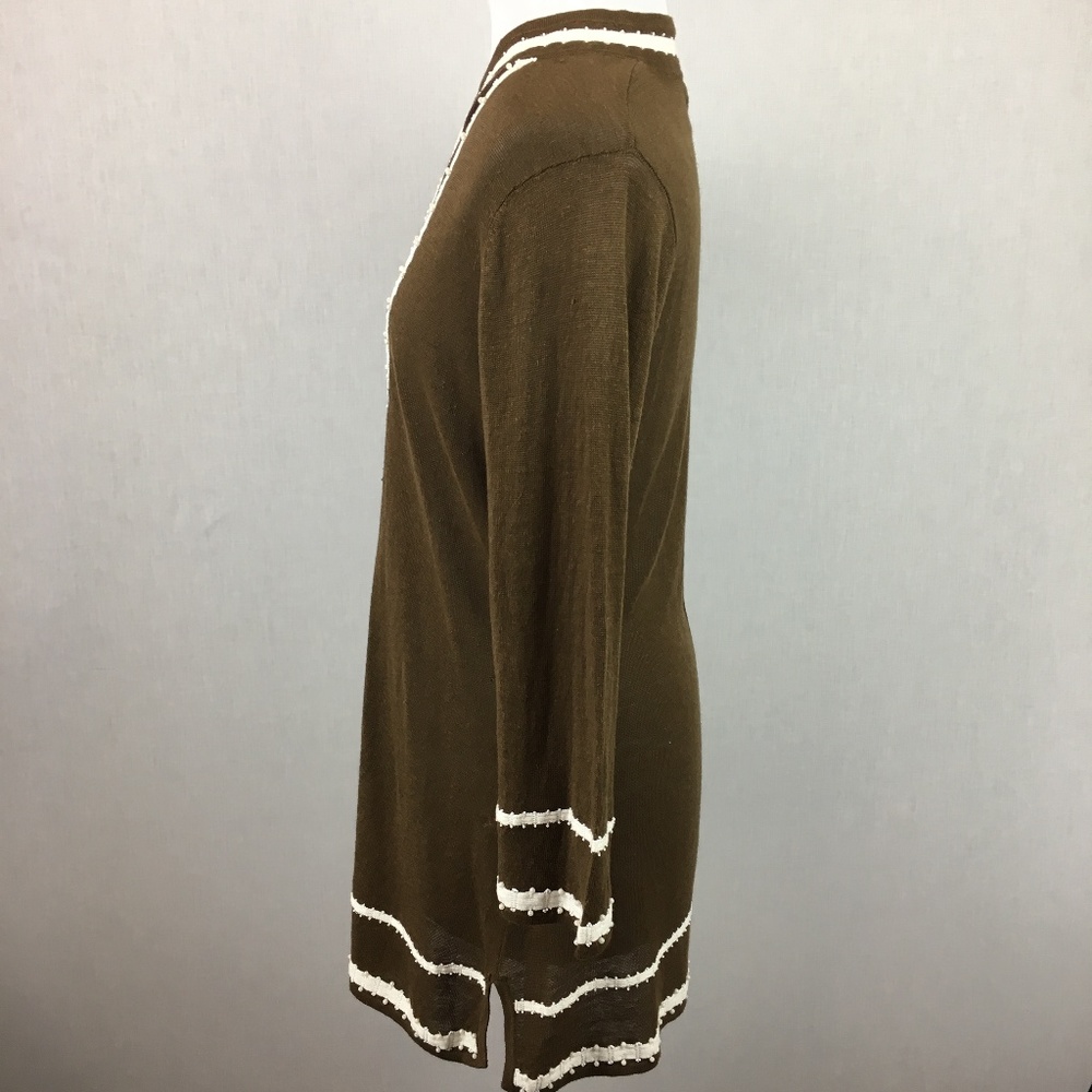 Tommy Bahama Lg Linen beaded embroidered tunic top - Picture 4 of 8